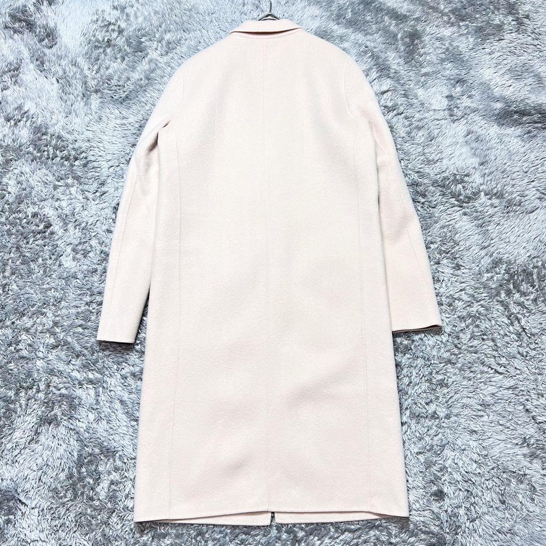 theory カシミヤ混 ダブルフェイス チェスターコート ライトピンク S
