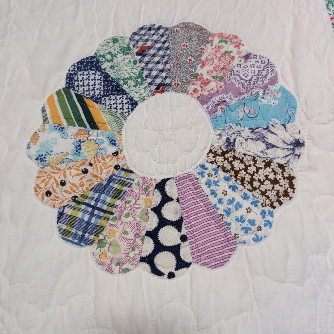 70s花柄パッチワークキルティングノースリーブロングワンピース