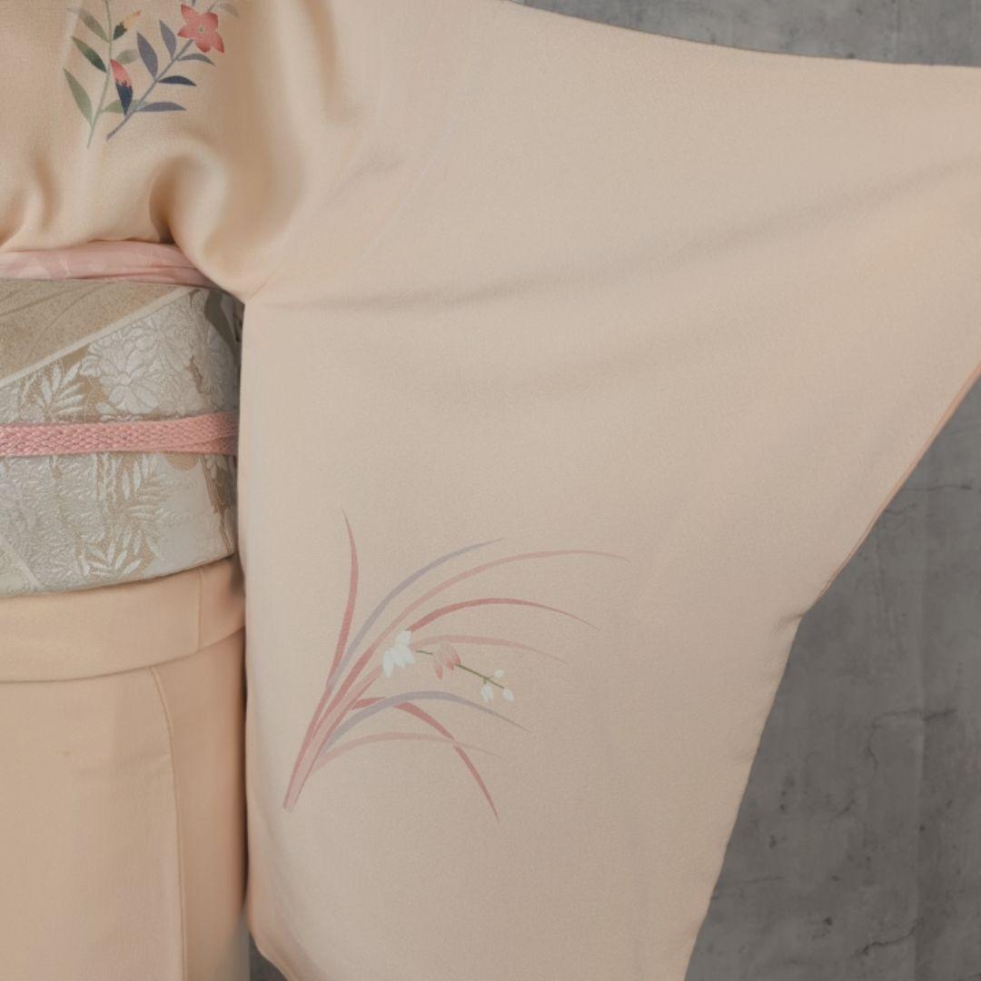 訪問着　フルセット　着物　正絹　加賀友禅　松坂屋　花梅　祝い事　O2