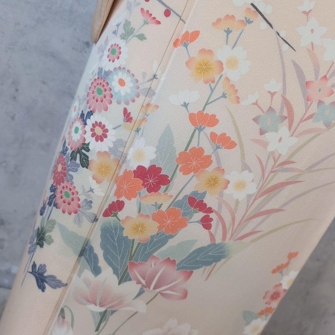 訪問着　フルセット　着物　正絹　加賀友禅　松坂屋　花梅　祝い事　O2