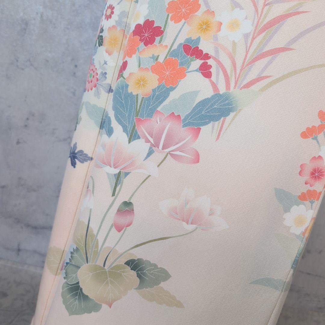 訪問着　フルセット　着物　正絹　加賀友禅　松坂屋　花梅　祝い事　O2