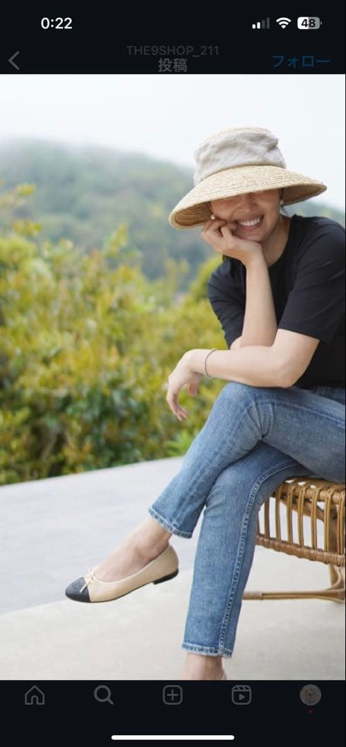 【極美品】the9shop サマーハット　2021年ベージュ　鈴木六夏さん