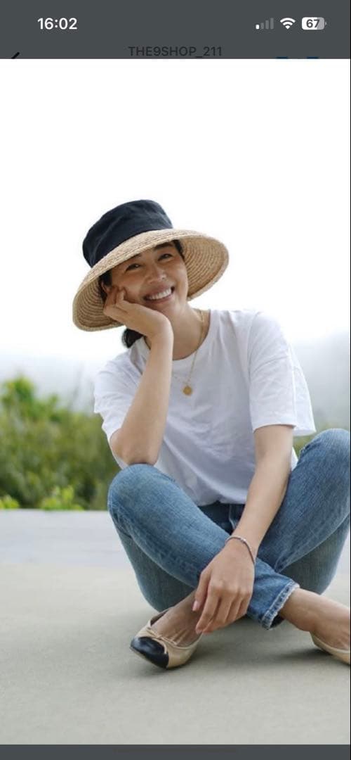 【極美品】the9shop サマーハット　2021年ベージュ　鈴木六夏さん