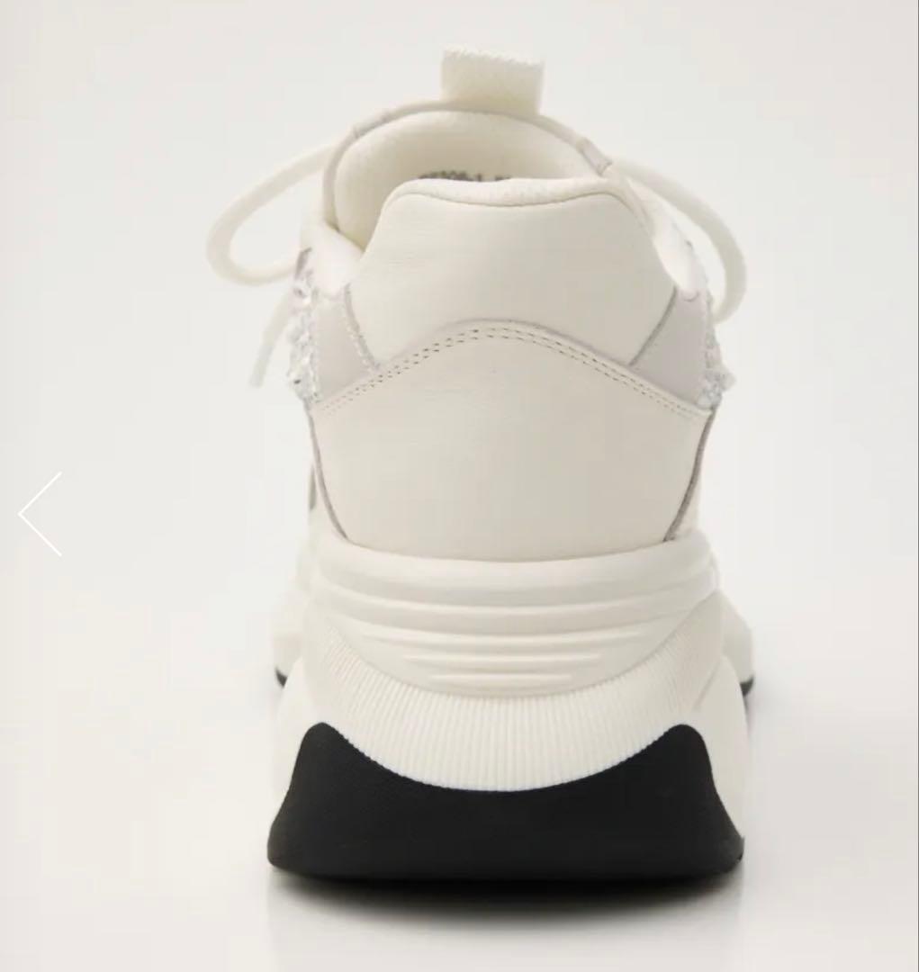 staccato パールミックスハイヒールスニーカー ホワイト