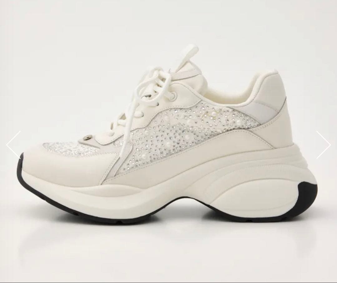 staccato パールミックスハイヒールスニーカー ホワイト