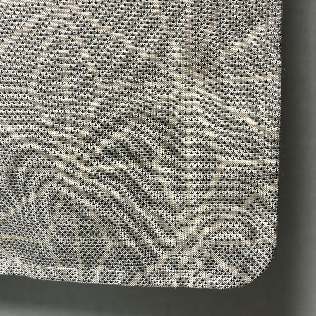 D92 本場白大島紬 麻の葉 正絹 着物 袷 しつけ糸付き未使用極美品