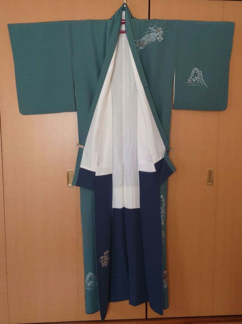 新春特価【美品】訪問着フルセット　地紙花文　金銀彩　正絹　袷　六通袋帯