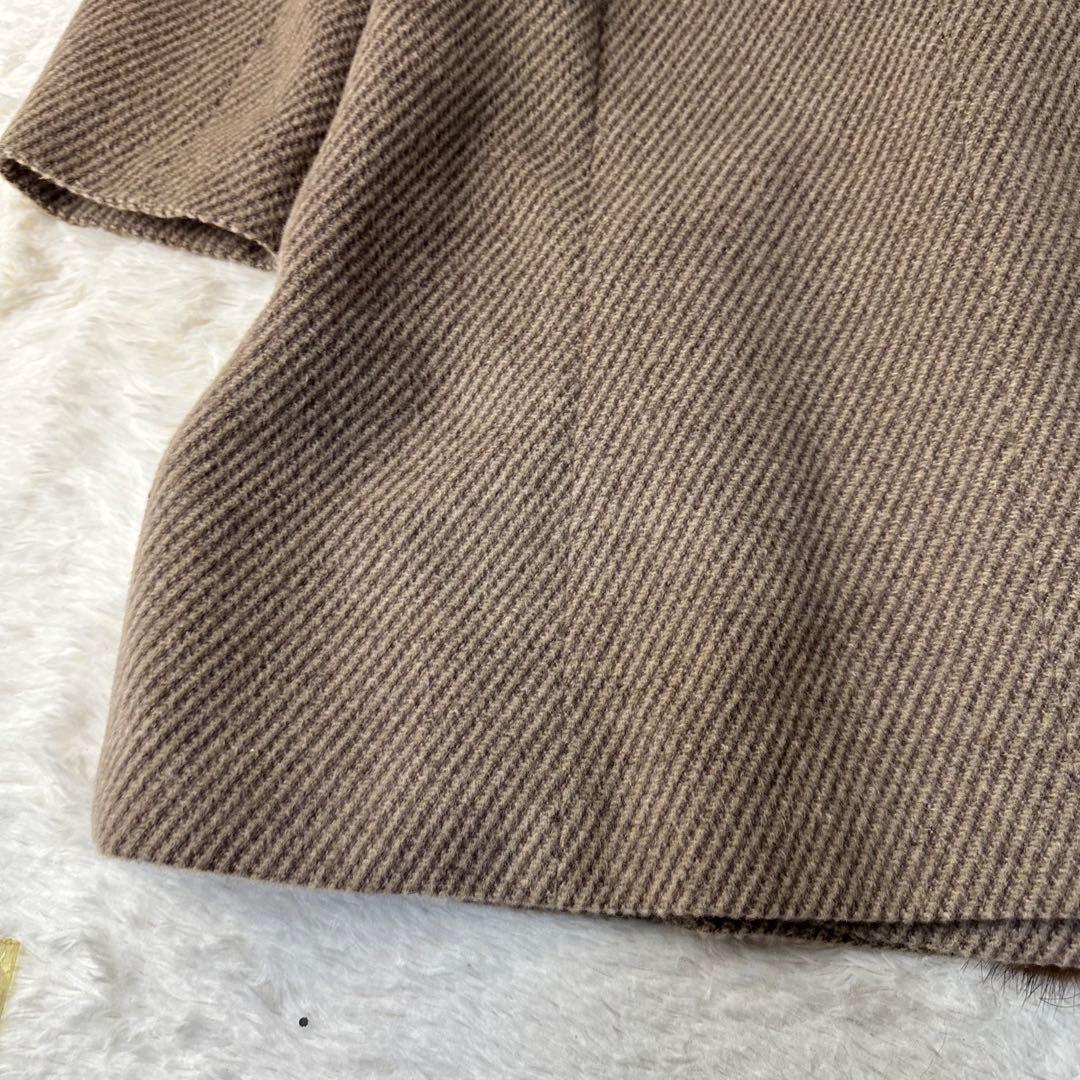 美品 レリアン カシミア ベージュ ファー付き ロングコートM程度