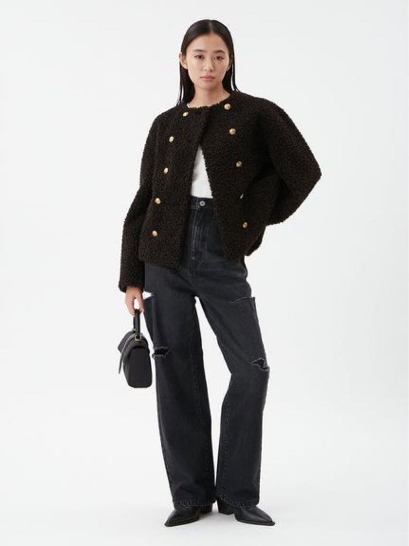 《新品タグ付き》ミラオーウェン 金釦カールファージャケット