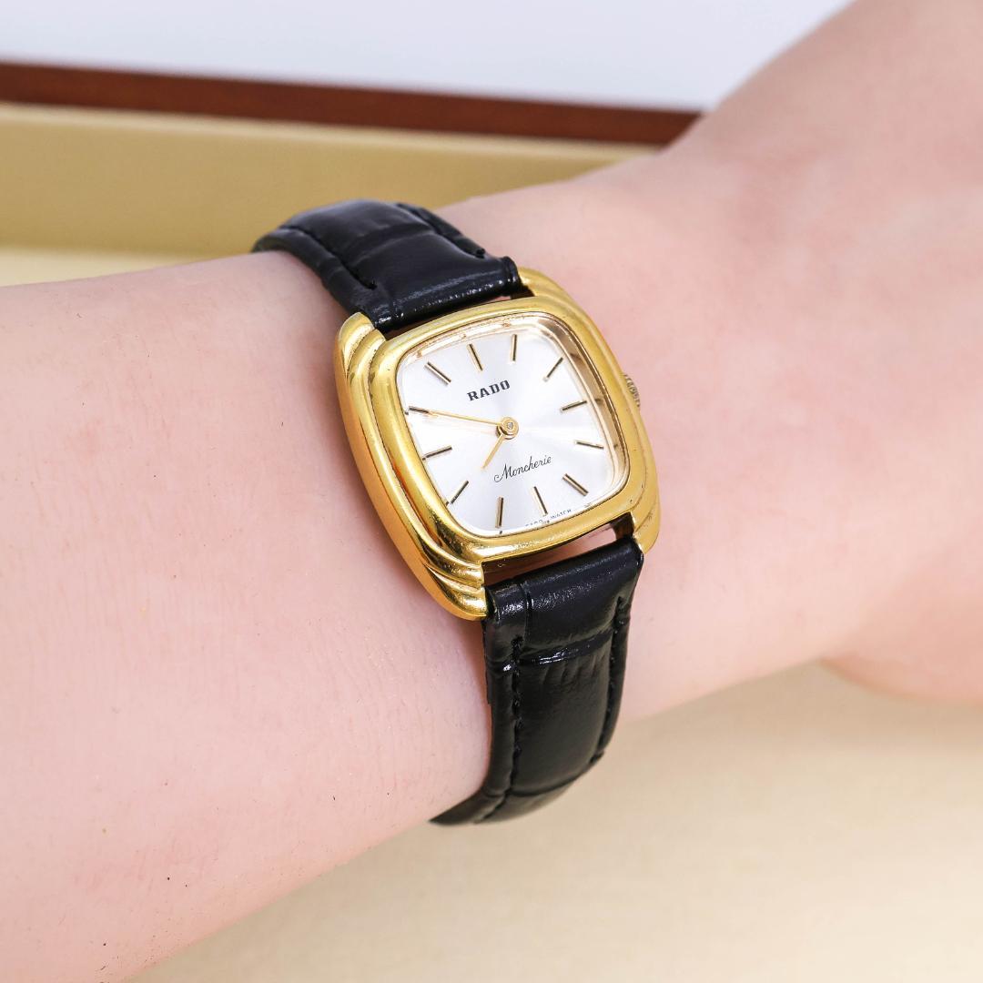 稼働 RADO モンシェリー 腕時計 機械式 手巻き 新品レザーベルト 1550