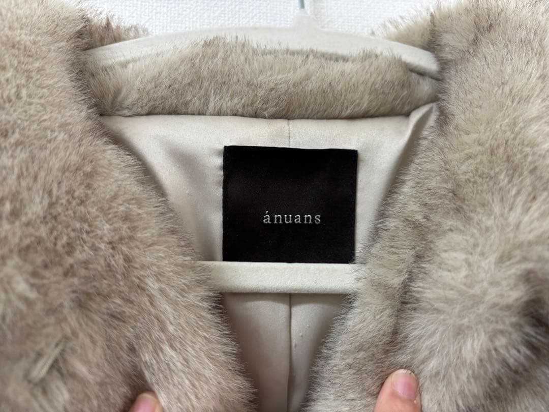 anuans ステンカラーショートファーコート