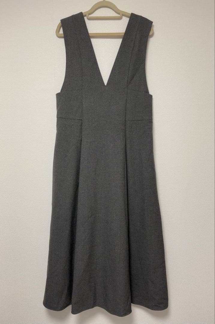 グリーンレーベル リラクシング ジャンパースカート ワンピース グレー チェック