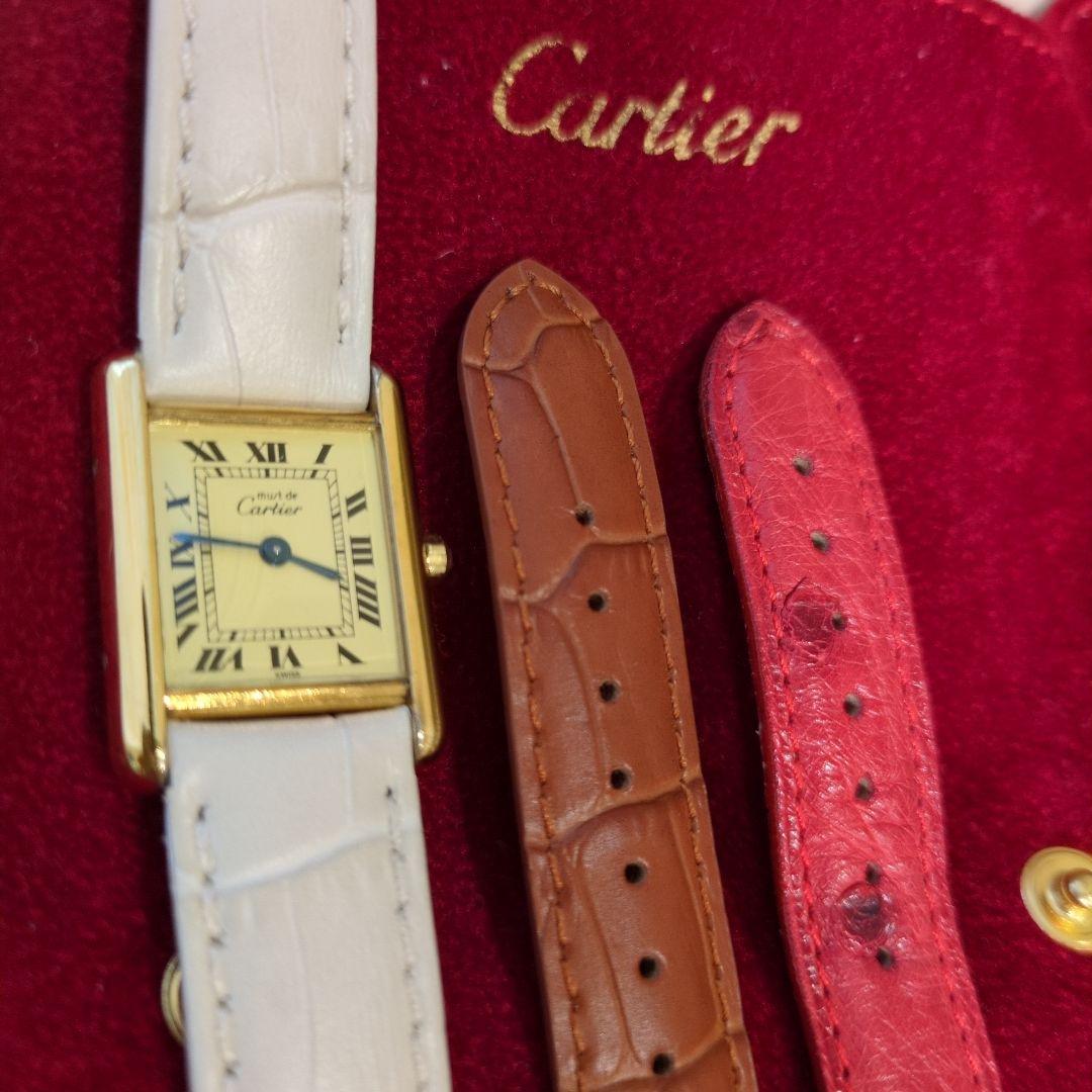 カルティエ マストタンク ヴェルメイユ SM 革ベルト3本