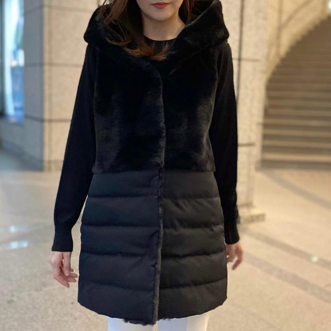 エムプルミエエコムートンダウンベスト 黒