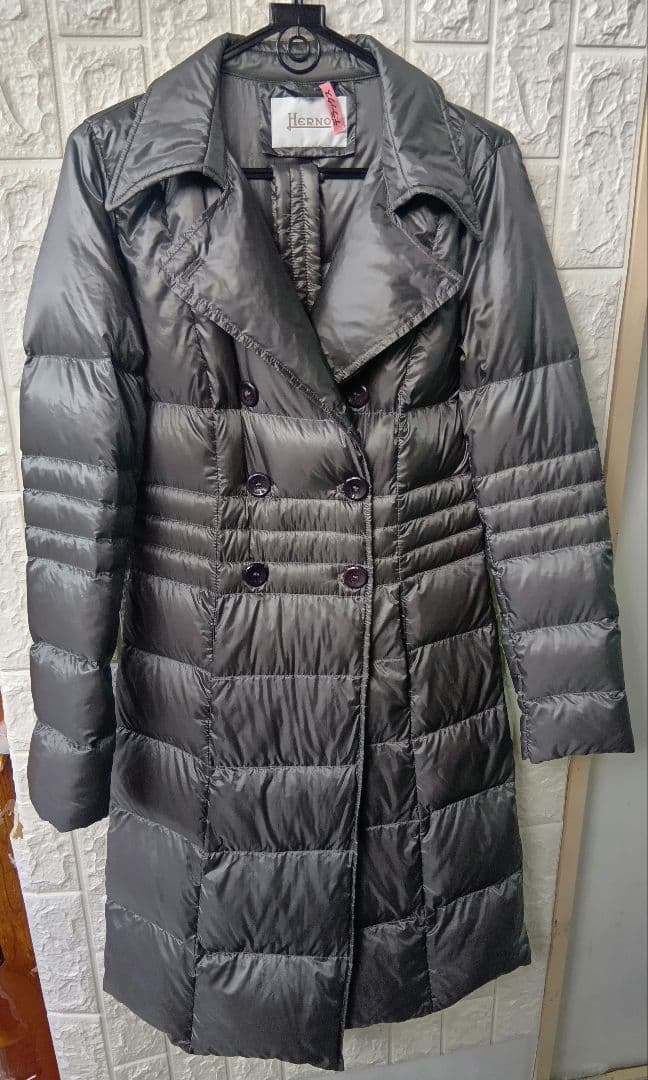 HERNO　ヘルノ　ダークグレー ダブルブレスト ロングコート　美品
