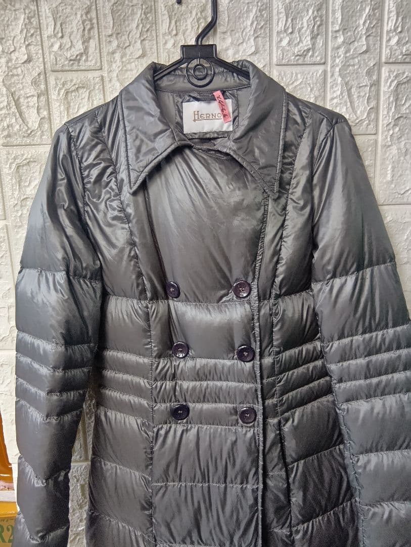 HERNO　ヘルノ　ダークグレー ダブルブレスト ロングコート　美品