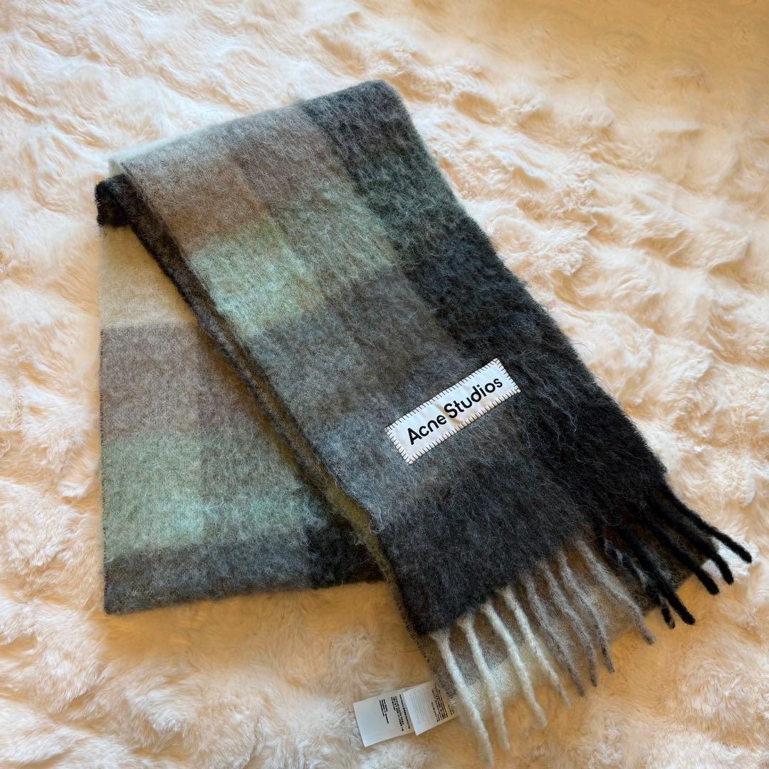 Acne Studios チェック柄マフラー 250cm x 28cm