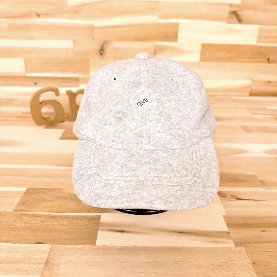 レア/廃番【マークアンドロナ】スカル ロゴ フリース キャップ ゴルフ グレー