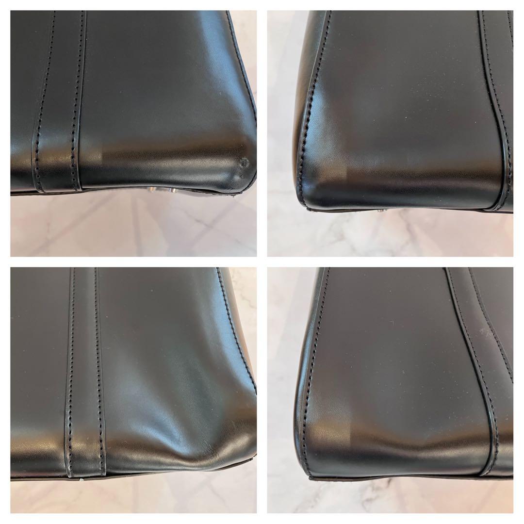 agnès b. アニエスべー レザートートバッグ　ブラックA 4 ・ＰＣ