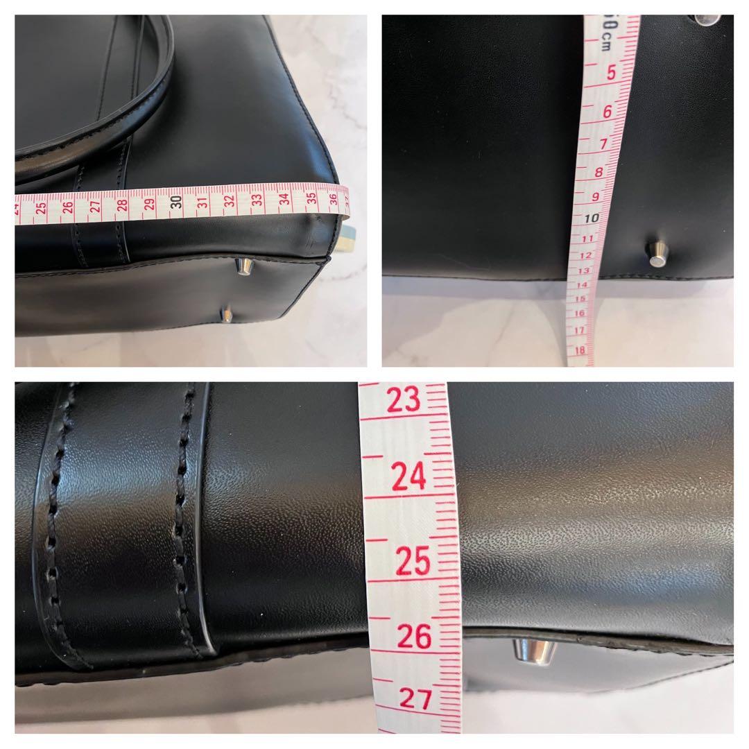 agnès b. アニエスべー レザートートバッグ　ブラックA 4 ・ＰＣ