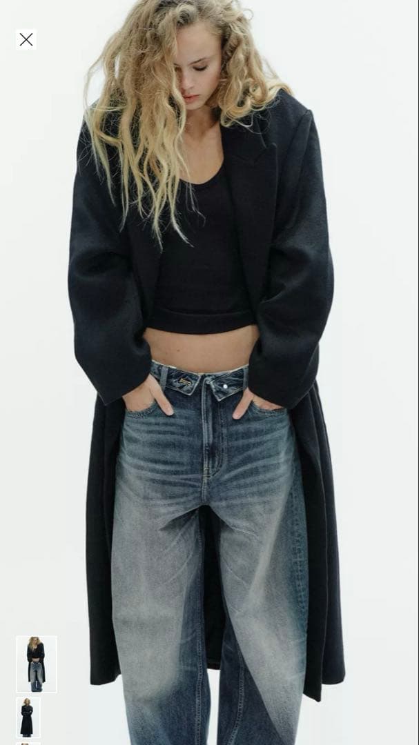 完売品　 ZARA ウール混紡エクストラロングコート　M 新品未使用