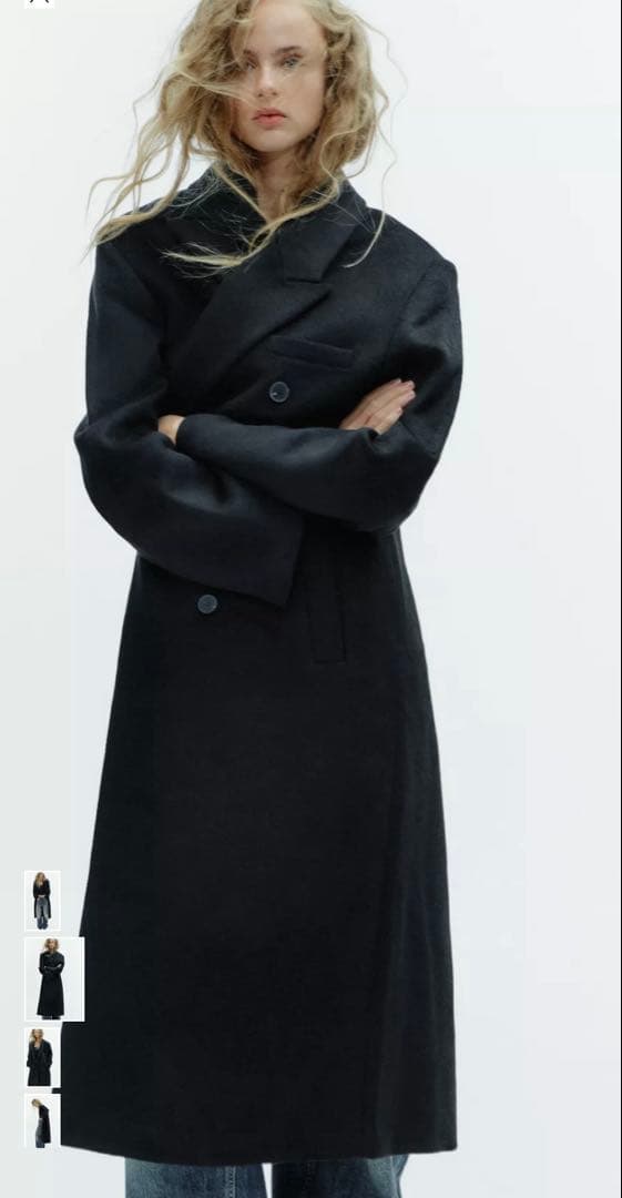 完売品　 ZARA ウール混紡エクストラロングコート　M 新品未使用