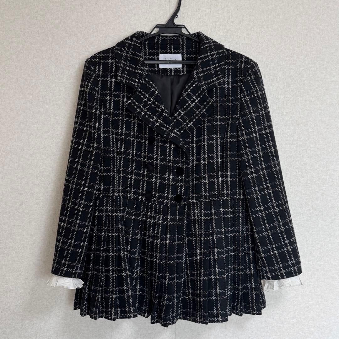 ジャケット・アウター epine pleats frill jacket tweed check