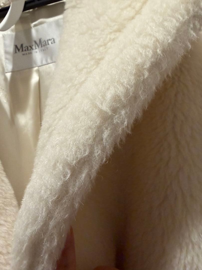 お値下げ不可　 美品　MaxMara テディベアコート ホワイト
