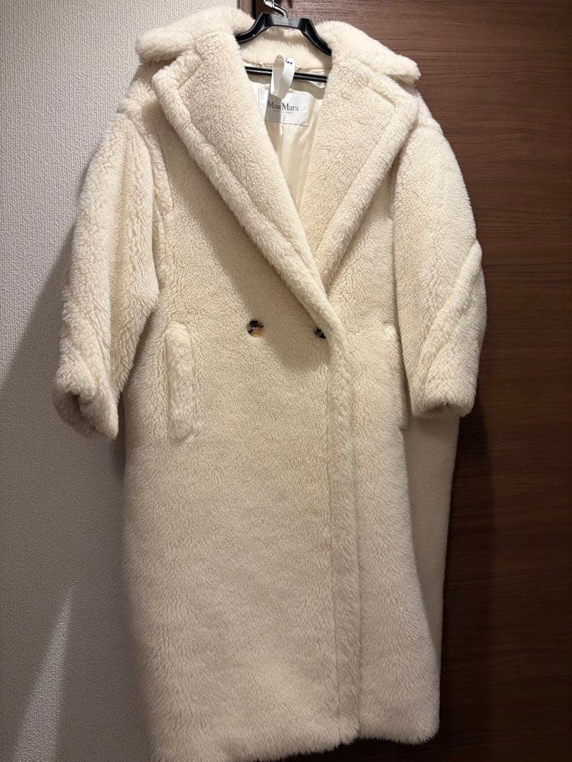 お値下げ不可　 美品　MaxMara テディベアコート ホワイト