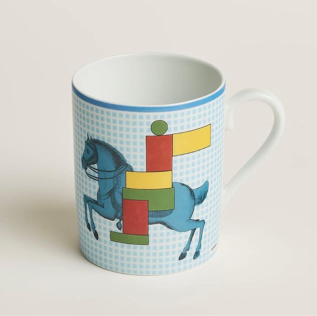 エルメス 新品未開封箱付きマグカップ カヴァリエアンフォルムHERMES 紙袋付