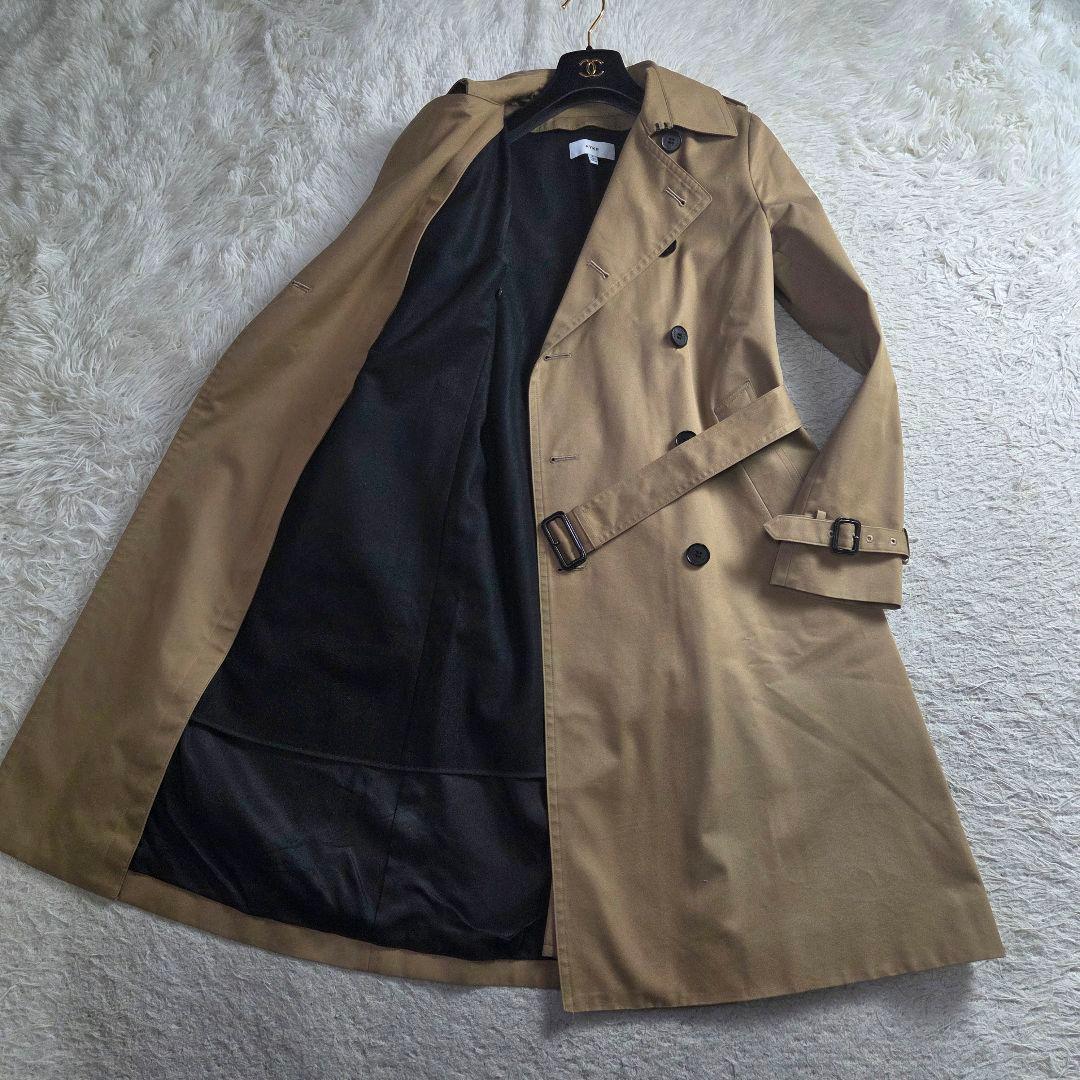 極美品 HYKE トレンチコート ライナー着脱式 ベージュ サイズL タイト