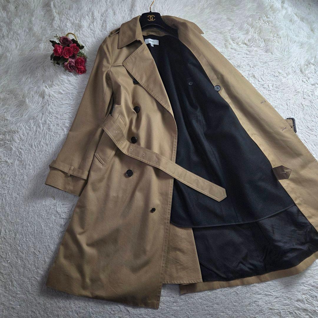 極美品 HYKE トレンチコート ライナー着脱式 ベージュ サイズL タイト