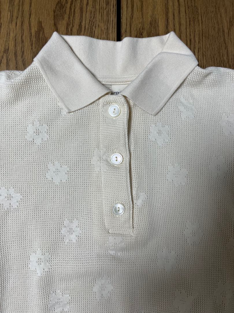 Ron Hermanロンハーマン フラワーワッフルポロシャツ XS(M相当)