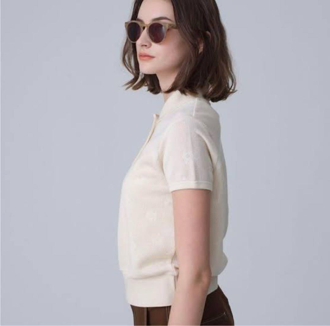 Ron Hermanロンハーマン フラワーワッフルポロシャツ XS(M相当)