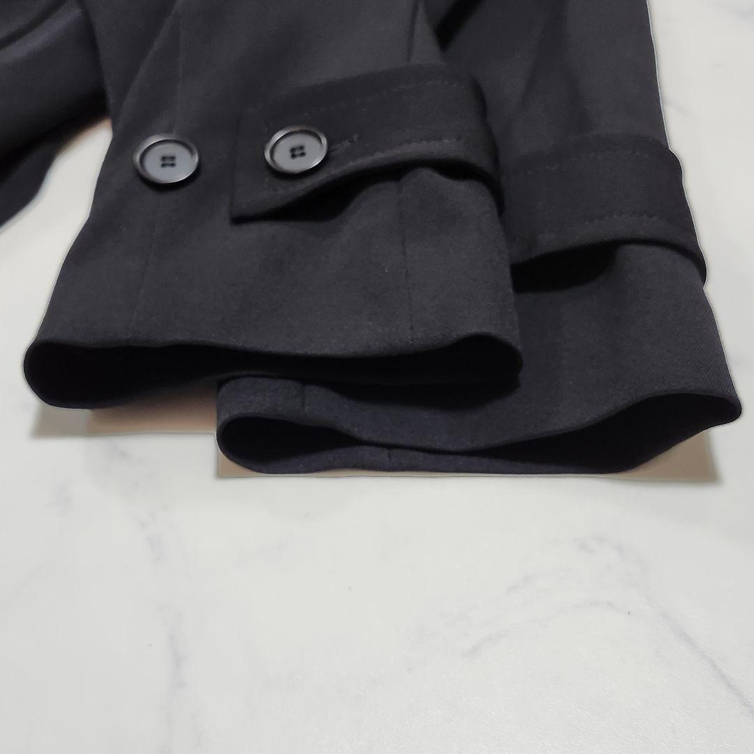 美品☆モガ　トレンチコート　ロング丈　ウエストベルト　近年モデル　ブラック