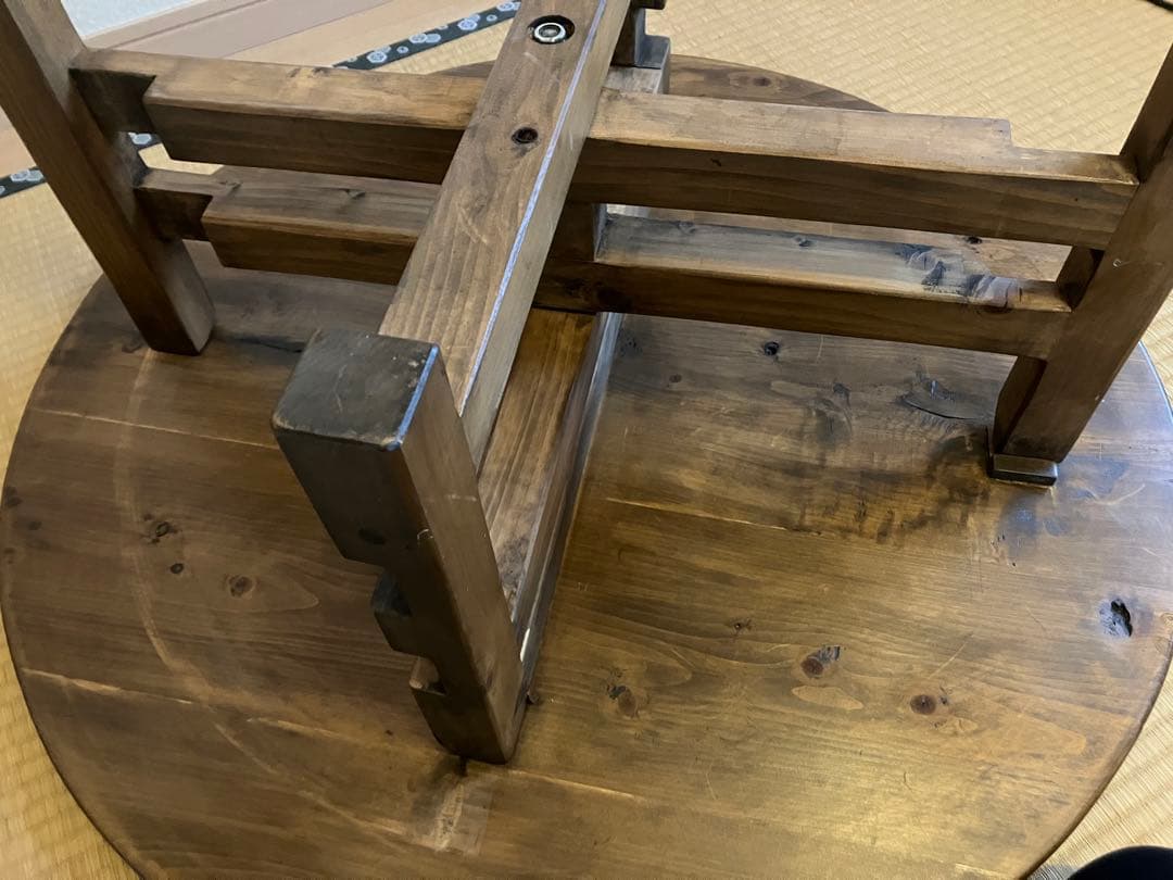 木製 丸テーブル　折りたたみ式ちゃぶ台