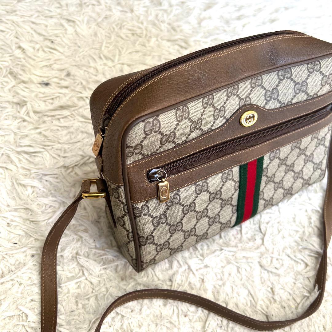 【極美品】GUCCI グッチ　ショルダーバッグ　GG柄　シェリーライン　PVC