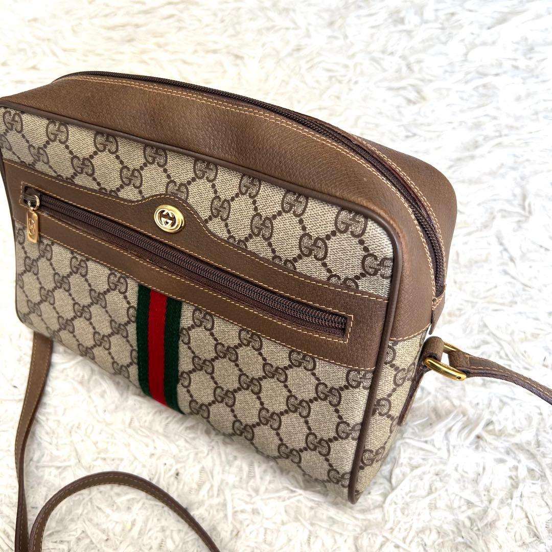 【極美品】GUCCI グッチ　ショルダーバッグ　GG柄　シェリーライン　PVC