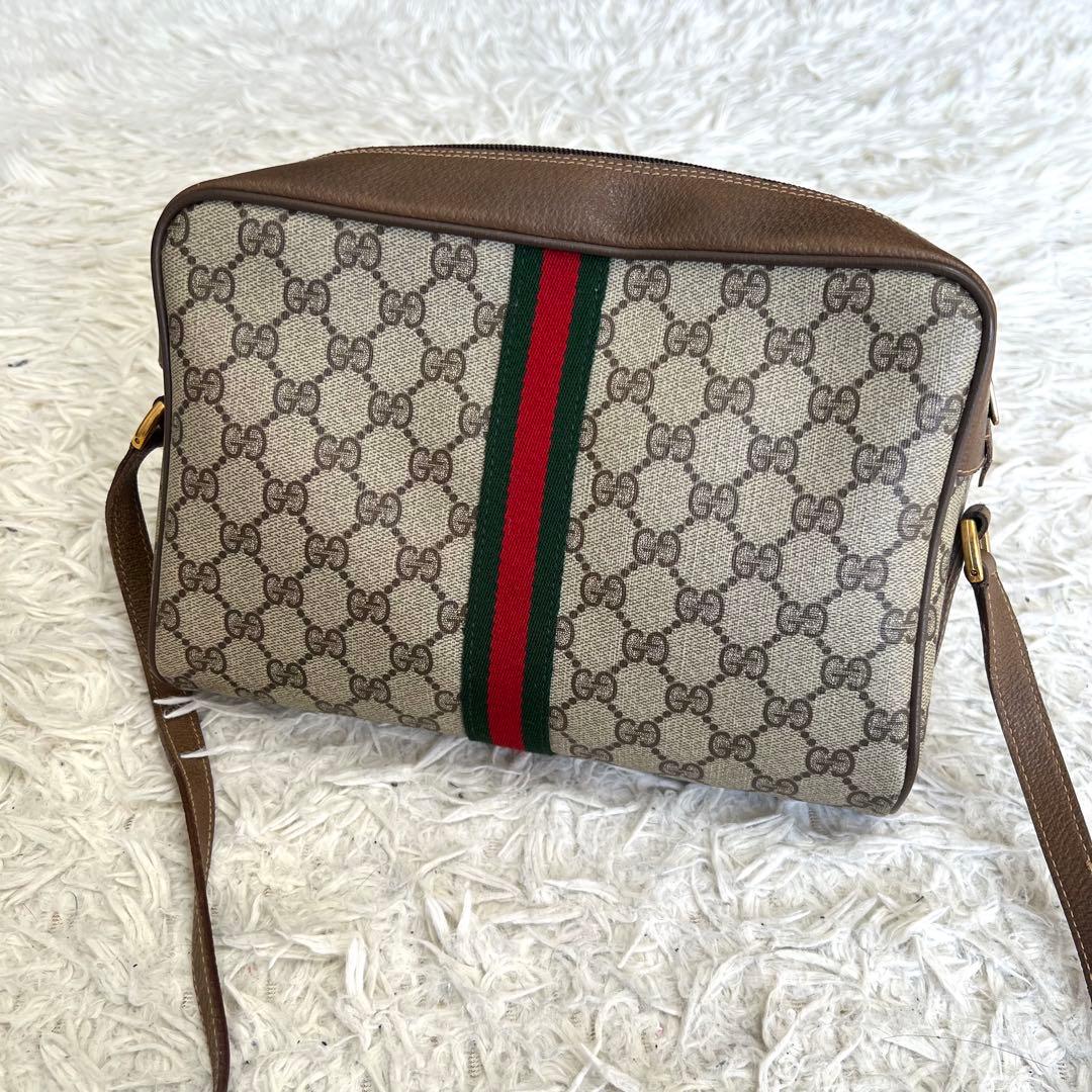 【極美品】GUCCI グッチ　ショルダーバッグ　GG柄　シェリーライン　PVC