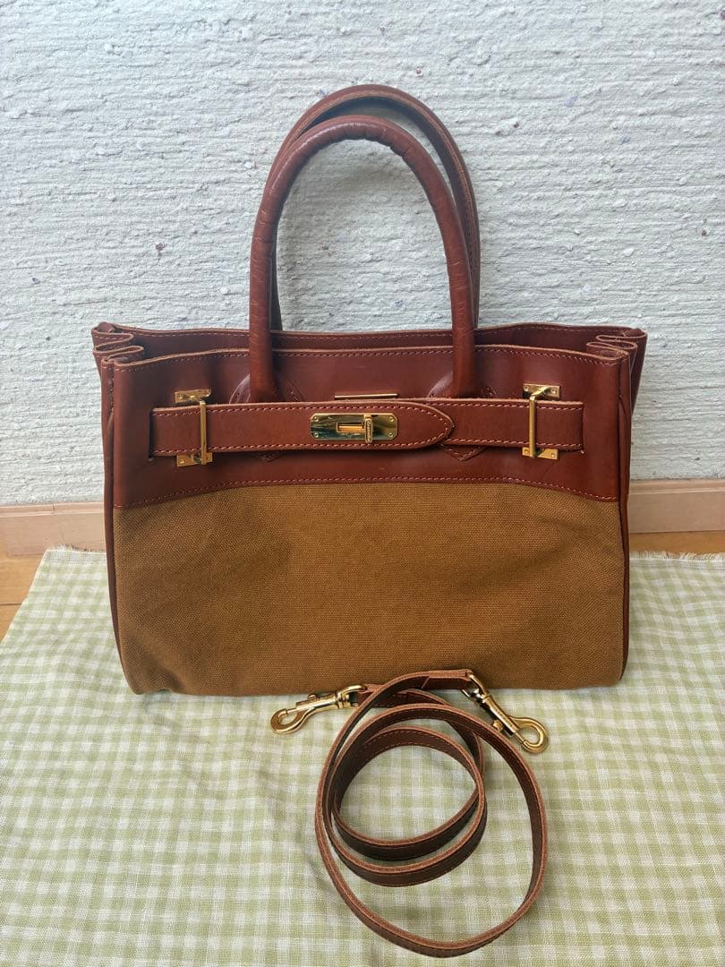 sita parantica アパルトモン　キャンバスレザートートバッグ