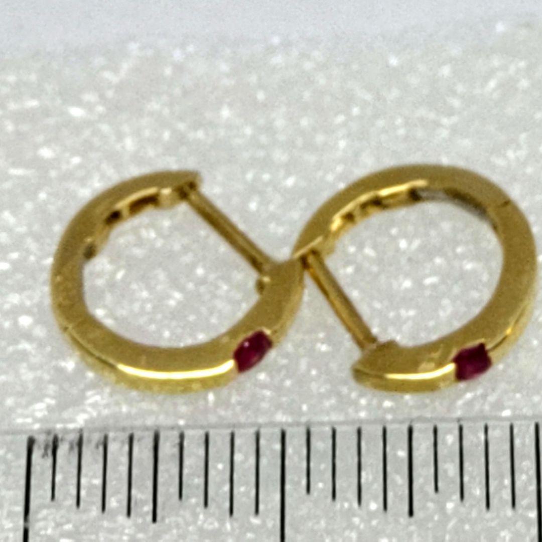 k18yg ルビーフープピアス 0.04+0.04カラット