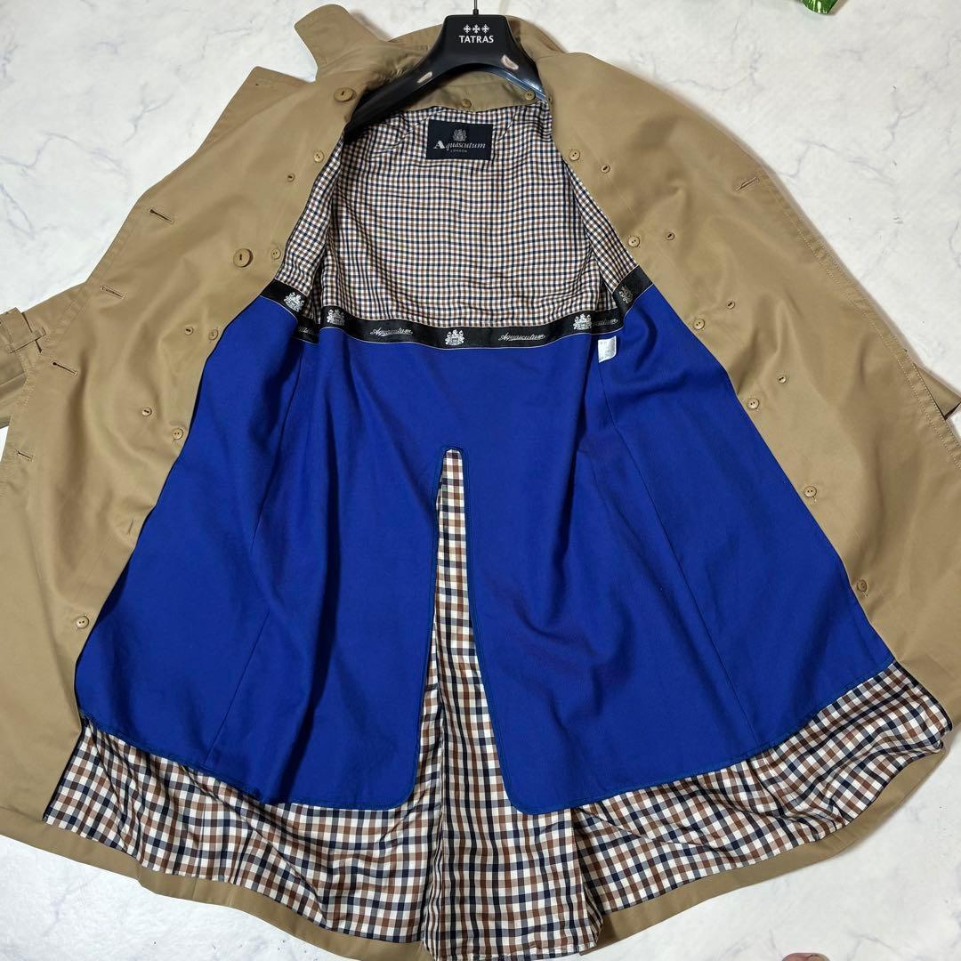 美品✨ アクアスキュータム トレンチコート M ベージュ系 ライナー ブルー