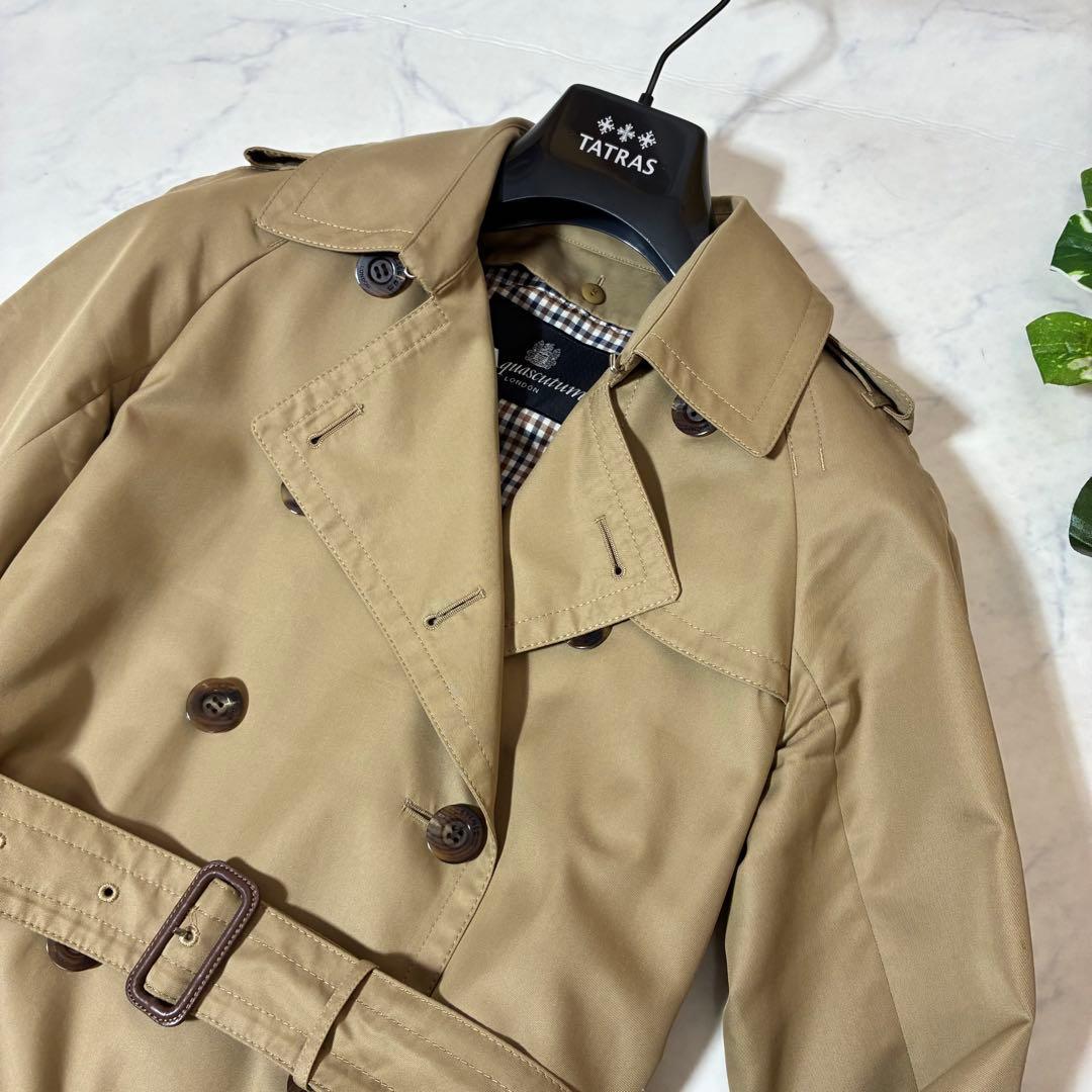 美品✨ アクアスキュータム トレンチコート M ベージュ系 ライナー ブルー