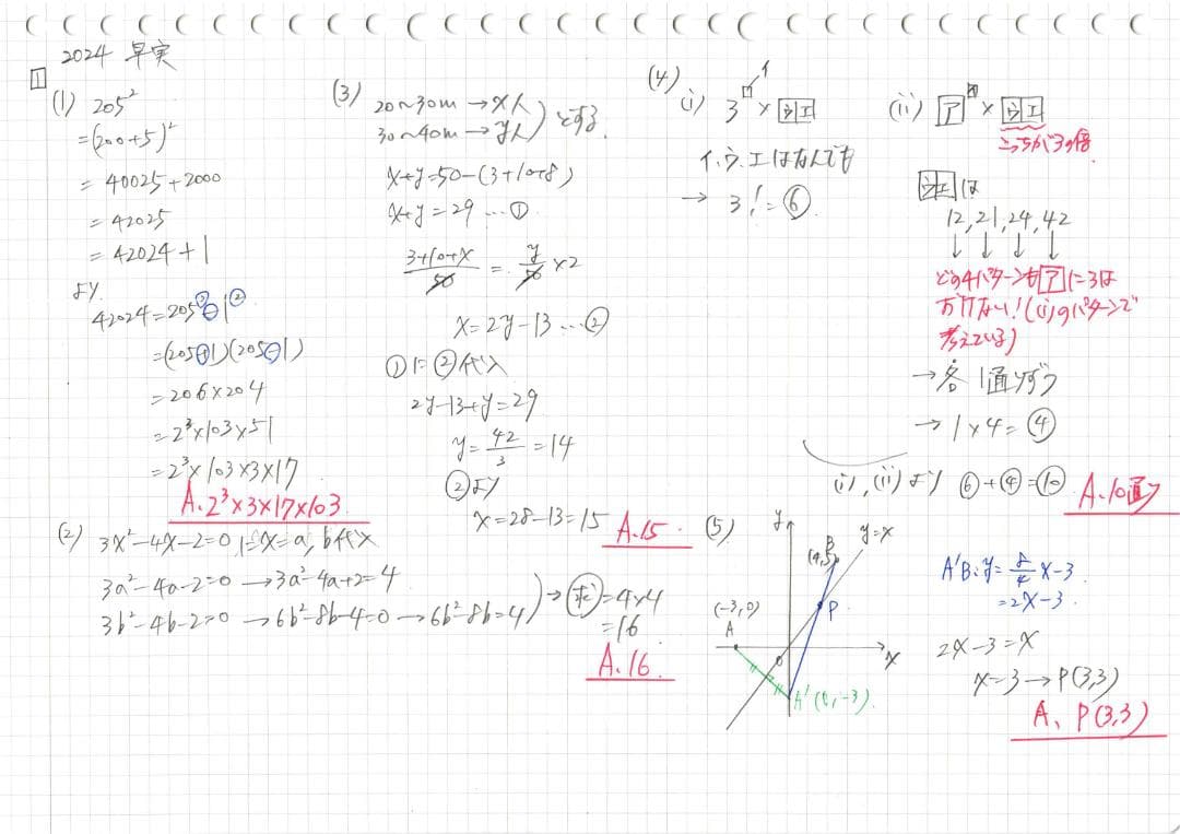 今だけ割引 塾講師オリジナル数学解説 早稲田実業 高校入試 過去問2013-25