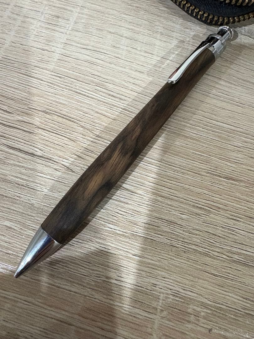 最終値下げ　 工房楔黒柿孔雀杢 工房楔ルーチェペン　アンドリーベジップペンケース