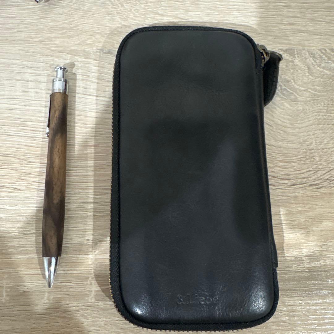 最終値下げ　 工房楔黒柿孔雀杢 工房楔ルーチェペン　アンドリーベジップペンケース