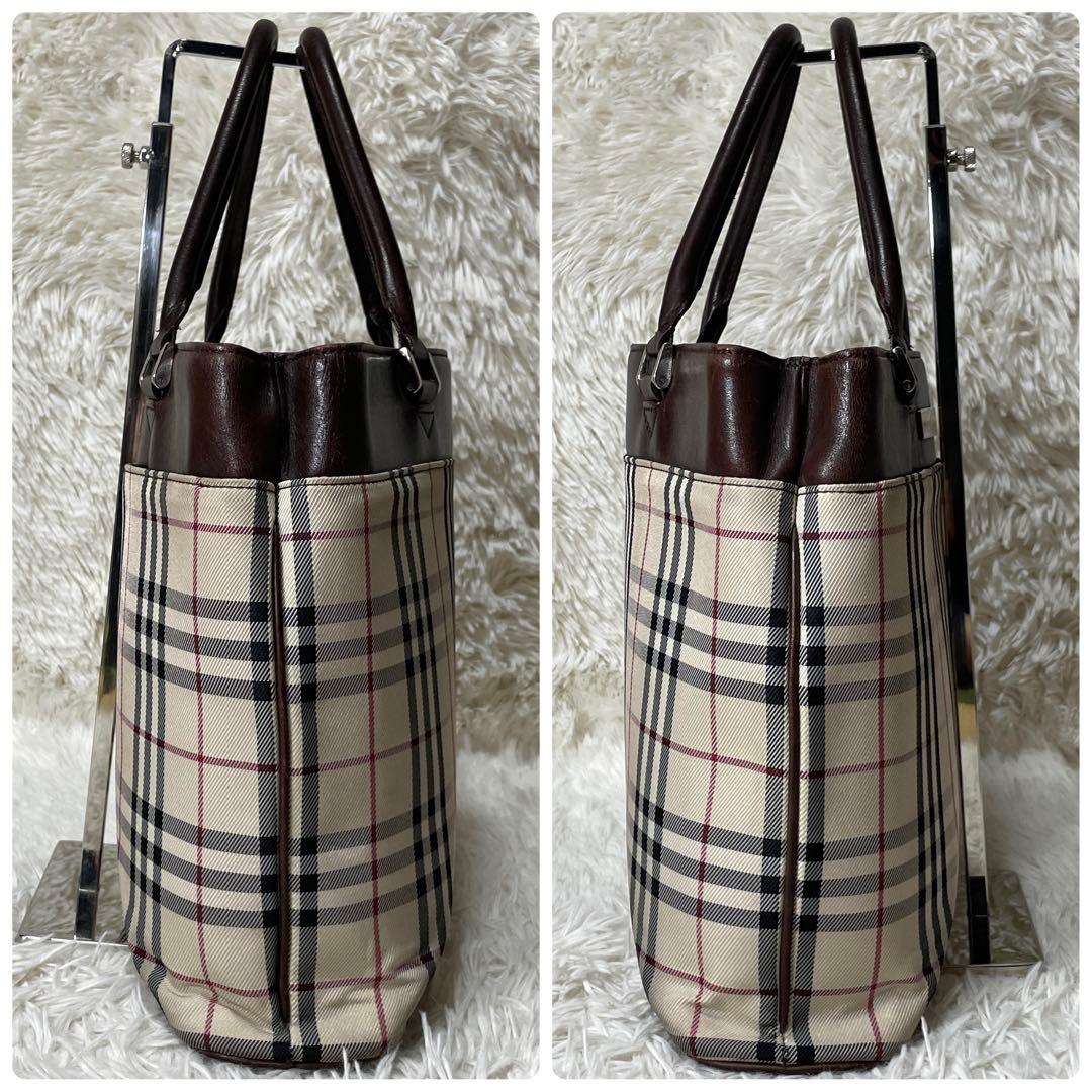 【良品】Burberry バーバリー　トートバッグ　キャンバス　ノバチェック