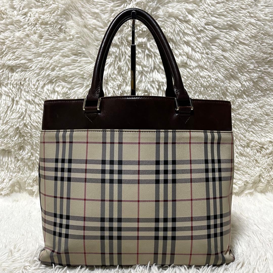 【良品】Burberry バーバリー　トートバッグ　キャンバス　ノバチェック