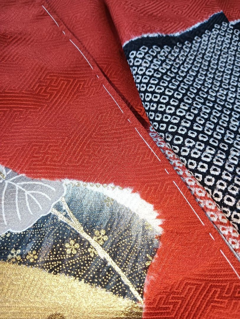 豪華総柄　本絞り金彩手描き友禅　振袖フルセット未着用しつけ付　丈163 裄66