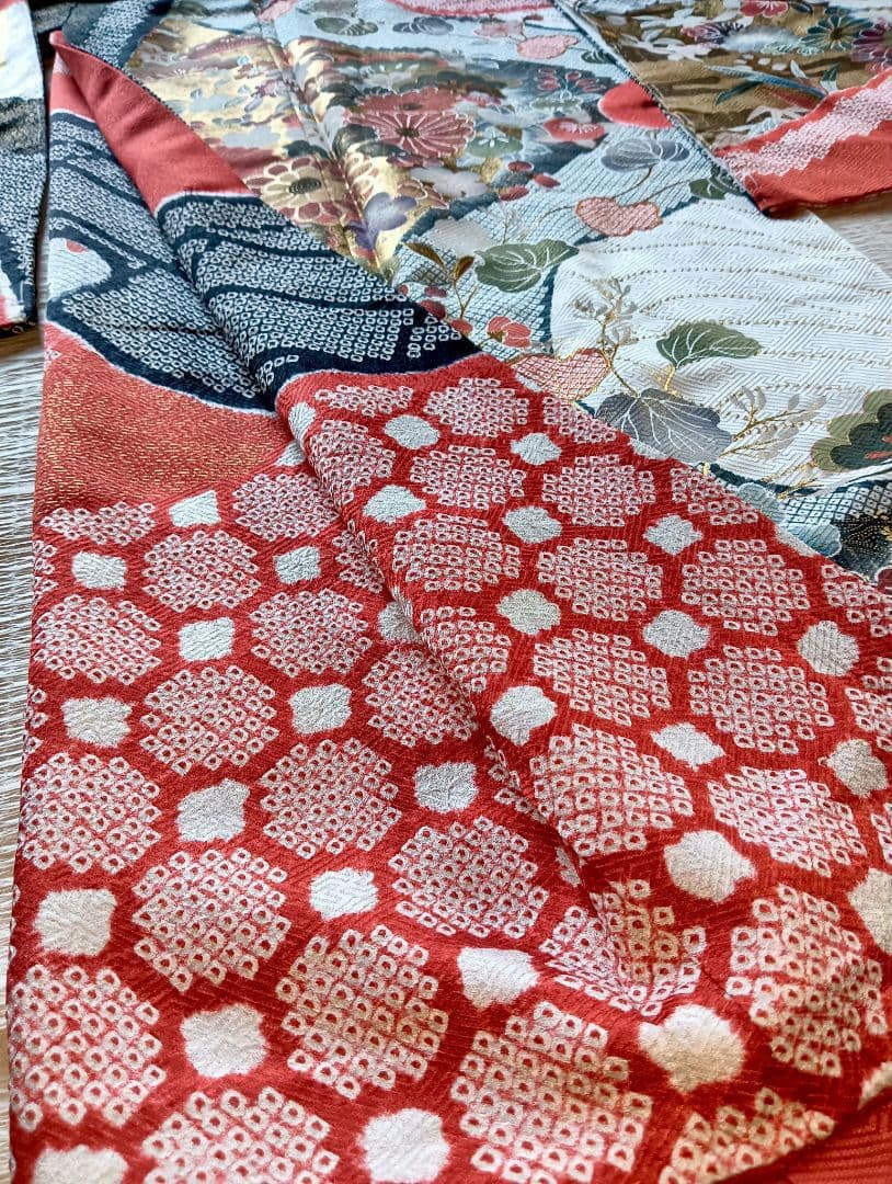 豪華総柄　本絞り金彩手描き友禅　振袖フルセット未着用しつけ付　丈163 裄66